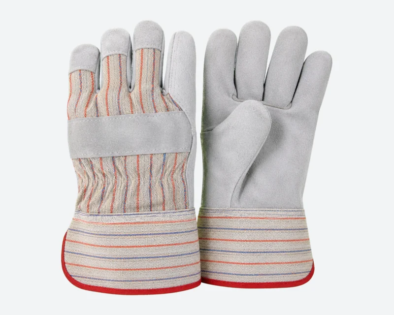 Striped-Back Split Leather Palm Gloves
