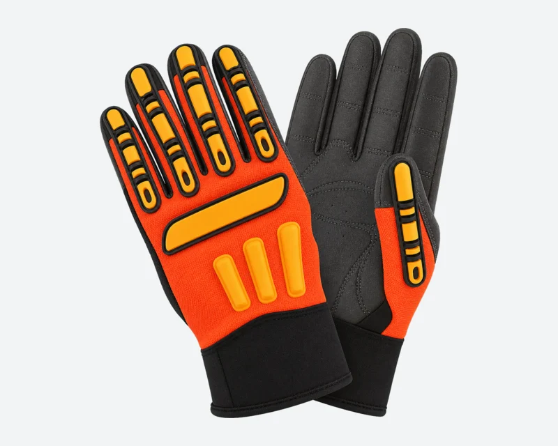 Orange Segmented-Back Mechanic Gloves