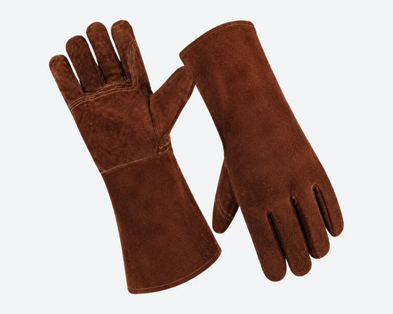 Chestnut Cow-Split Gauntlets