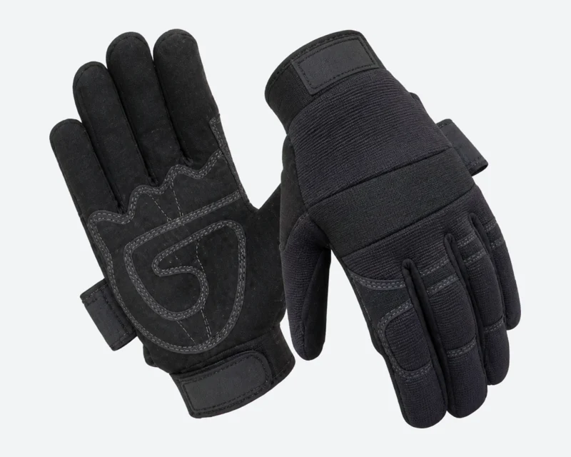Black Panelled-Palm Mechanic Gloves