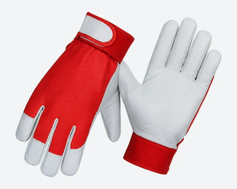 Two-Tone Goat-Grain Gloves