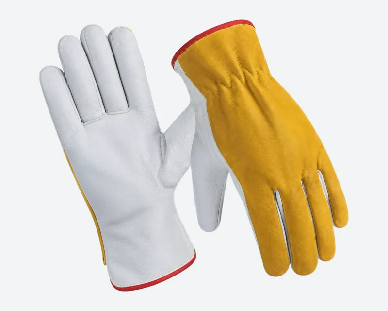 Two-Tone Cow-Grain Gloves