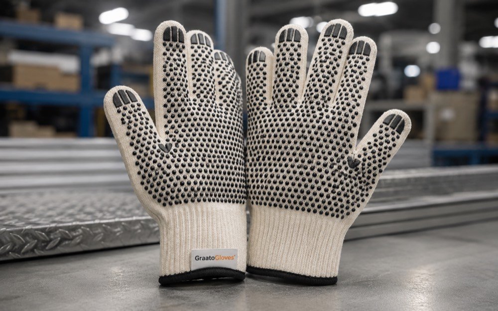 Grip and dotted gloves for enhanced grip applications